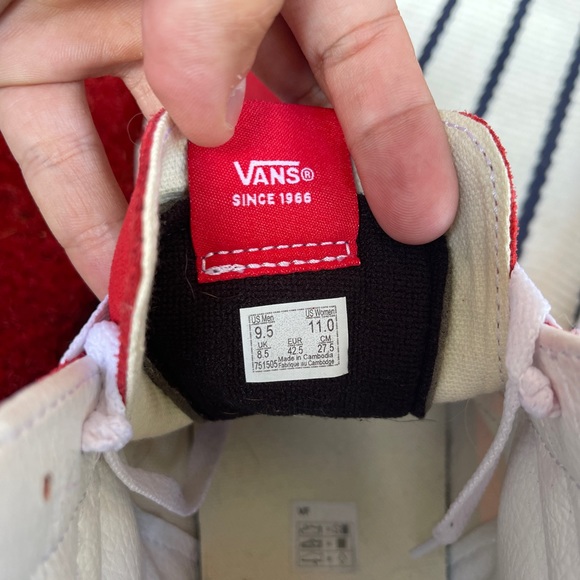Vans red and white high tops - Picture 3 of 5